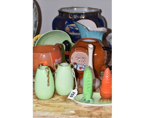 A GROUP OF CARLTON WARE CERAMICS, to include a large early 20th century Mikado pattern baluster planter, octagon shaped rim, 