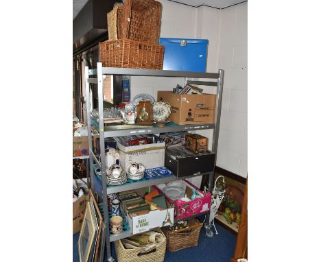 SEVEN BOXES AND LOOSE MISCELLANEOUS SUNDRIES to include a box of assorted DVDs to include Hornblower and Star Wars boxsets, T