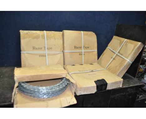 FIVE BOXES OF 450mm RAZOR TAPE