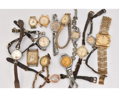 AN ASSORTMENT OF LADIES WATCHES, to include wristwatches and fob watches, names to include Smiths, Cimier, Igo, Rotary, Inger