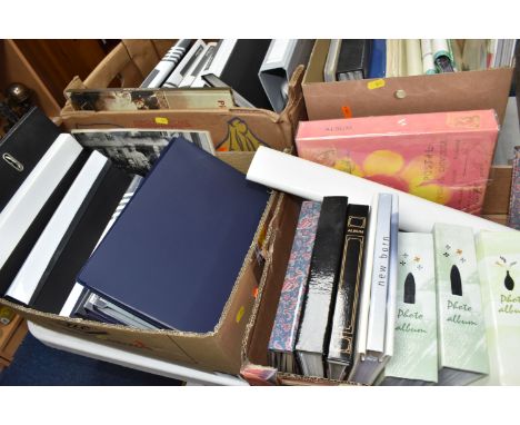 FOUR BOXES OF MISCELLANEOUS EPHEMERA, to include approximately forty albums and folders containing postcards and photographs 