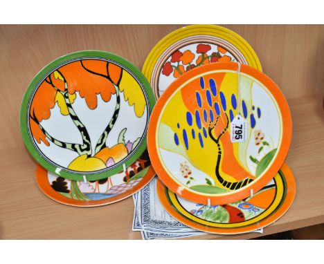 FIVE WEDGWOOD / BRADFORD EXCHANGE 'THE BIZARRE LIVING LANDSCAPES OF CLARICE CLIFF' COLLECTORS PLATES, titled 'Windbells', 'Su