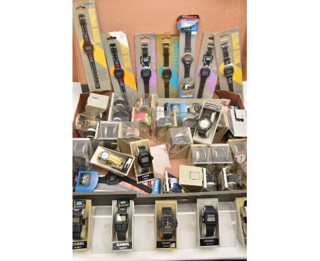 A BOX OF ASSORTED BOXED MOSTLY GENTS 'CASIO' QUARTZ WRISTWATCHES, most in boxed or plastic sleeves (condition report: not tes