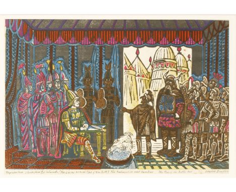 *Edward Bawden RA (1903-1989)'THE AMBASSADORS MEET HAMILCAR: THE PASS OF THE BATTLE-AXE' - AN ILLUSTRATION FOR 'SALAMMBO', Th