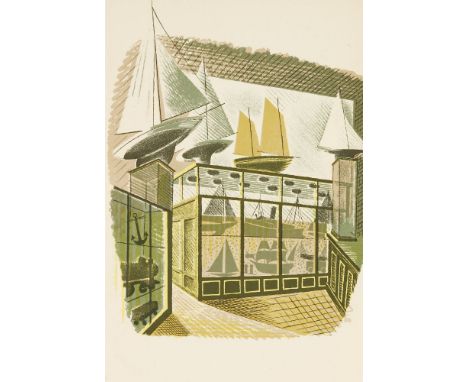 Eric Ravilious (1903-1942)'MODEL SHIPS AND RAILWAYS'Lithograph, from 'High Street', c.193823 x 15cm, unframed