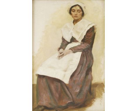 Early 20th century schoolPORTRAIT OF A SEATED WOMAN Oil on canvas66 x 41cm