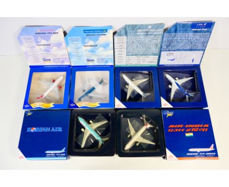 Gemini Jets - 6 x boxed aircraft models in 1:400 scale including Boeing 777-200 in United livery # GJUAL659, Boeing 777F in L