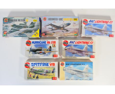 Airfix - A boxed group of nine 1990's boxed 1:72 scale plastic military aircraft model kits from Airfix. Lot includes Airfix 