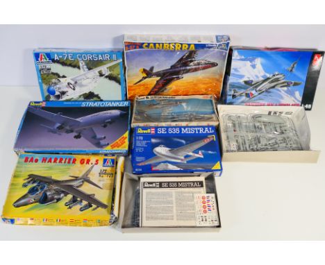 Italeri - Frog - Revell - Hobby Craft - Seven boxed plastic military aircraft model kits in various scales. Lot includes Hobb