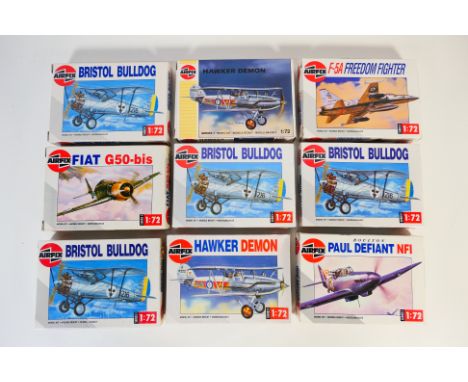 Airfix - A formation of nine 1990's boxed 1:72 scale plastic military aircraft model kits from Airfix. Lot includes Airfix #0
