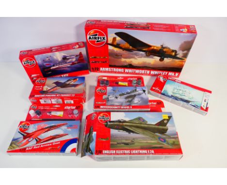 Airfix - Seven boxed plastic model kits majority in 1:72 scale from Airfix. Lot includes Airfix #A08016 Armstrong Whitworth W
