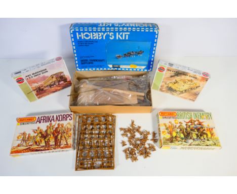 Hobby Kits - Matchbox - Airfix - A hobby Kits #1550 1:20 scale Cannon & Limber model kit in brass and wood, with four boxes o