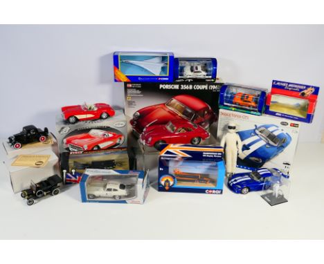 Bburago - Corgi - Days Gone - A group of boxed vehicles including Thrust SSC, 1957 Corvette in 1:24 scale, Concorde # 59902, 
