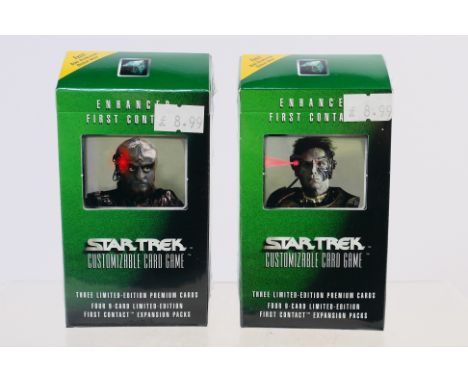 STAR TREK - TRADING CARDS - two boxed, sealed decks of Star Trek Enhanced First Contact CCG customizable trading card games f