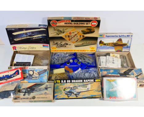 Monogram - Minicraft - Airfix - Revell - Heller - A group of mainly vintage plastic model kits in various scales. Lot include