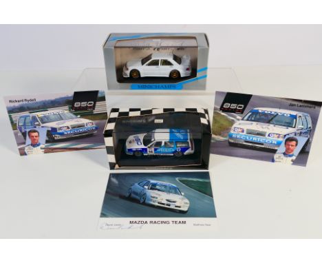 Minichamps - 2 x boxed car, 1994 Volvo 850 Estate BTCC car # 941714 and 1993 Mercedes 190 Evo 2 DTM # 933150. The windscreen 