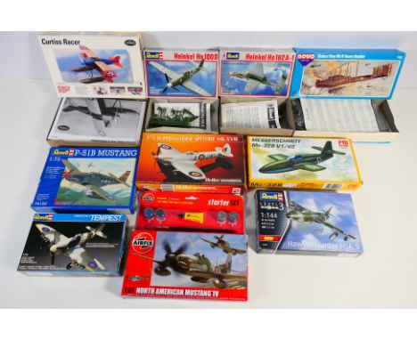 Revell - Airfix - PM Model - Novo - Other - 10 boxed plastic military aircraft model kits in various scales. Lot includes Tes
