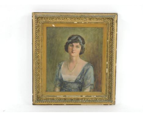 A F TurnerHALF LENGTH PORTRAIT OF AN EDWARDIAN LADYSigned and dated 1902, oil on canvas58 x 50cm