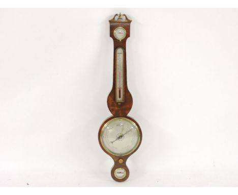 A George III mahogany wheel barometer, Maspoli Monti & Co, Sandwich, 97cm high