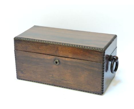 A Victorian rosewood tea caddy, 33cm wide