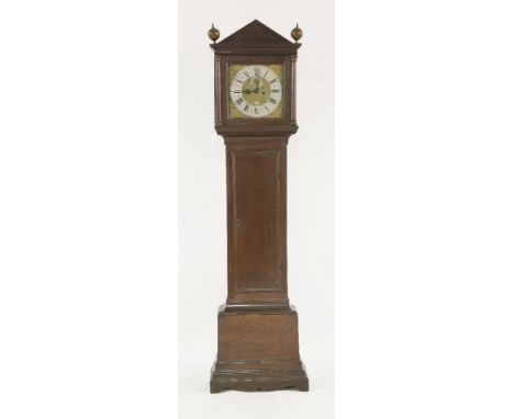 A George III oak eight day longcase clock, by Edward Hunsdon, Chelmsford, the square dial with a silvered chapter ring, secon