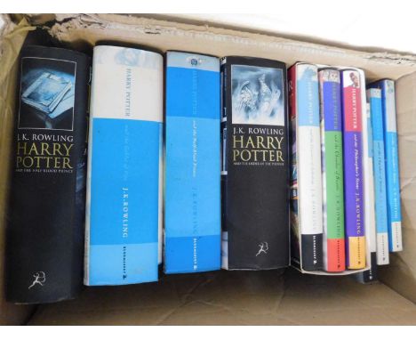 Box J K Rowling, Harry Potter titles, seven hardbacks and three soft backs (10)