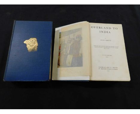 SVEN HEDIN: OVERLAND TO INDIA, London, McMillan, 1910, first edition, 2 vols, plates including 6 coloured and 2 folding maps,