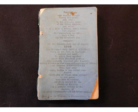 ANON: A CONCISE ACCOUNT OF THE LOSS OF THE ROYAL GEORGE AT SPITHEAD 1782, Portsmouth, 1840, third edition, five engraved plat