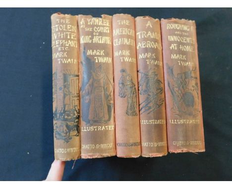 SAMUEL LANGHORNE CLEMENS 'MARK TWAIN', 5 titles: A YANKEE AT THE COURT OF KING ARTHUR, London, Chatto &amp; Windus, 1889, fir