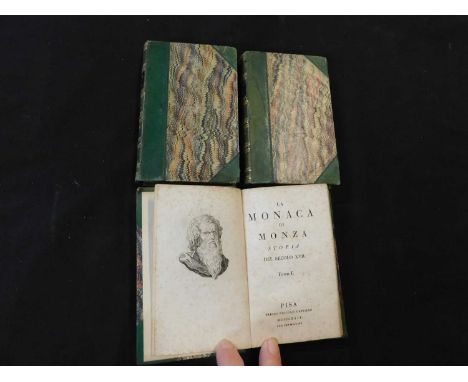 [GIOVANNI ROSINI]: LA MONACA DI MONZA STORIA DEL SECOLO XVII, Pisa, Presso Niccolo Capurro, 1829, first edition, 3 vols, engr