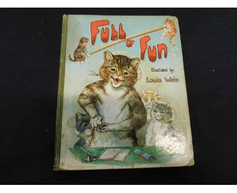 CLIFTON BINGHAM: FULL OF FUN, ill Louis Wain, London, Ernest Nister [1908], mounted coloured frontis, inscription on ffep, 4t