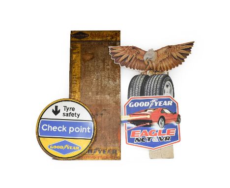 Goodyer Tyres: A Cardboard Advertising Sign, for Eagle NCT &amp; VR, 45cm by 60cm, Goodyer Tyres: A Vintage Single-Sided Meta