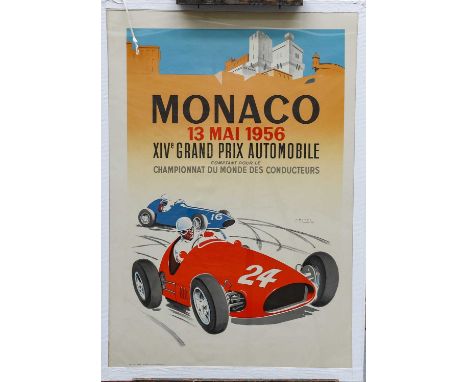 A Framed Poster Print: 17th April 1932 Monaco, after a design by Falcucci, and another print, Monaco 1956, after a design by 