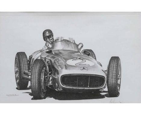 After Alan StammersMercedes racing carA limited edition print, signed and numbered 34/750, 50cm by 77cm