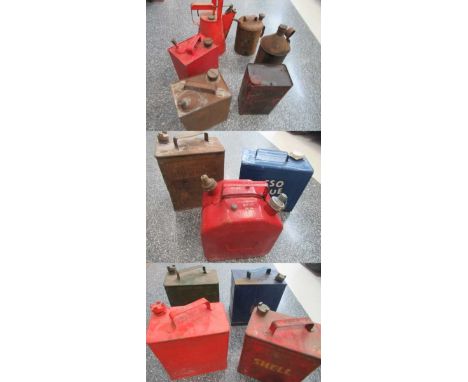 Thirteen Assorted Vintage Fuel Cans