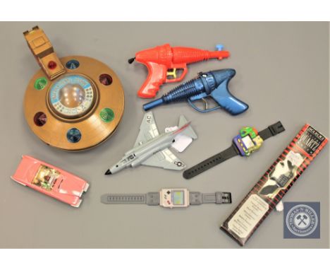 A collection of vintage toys to include - Thunderbird 5, Thunderbird cap and water pistol (2), Dinky Lady Penelope's Fab 1, D