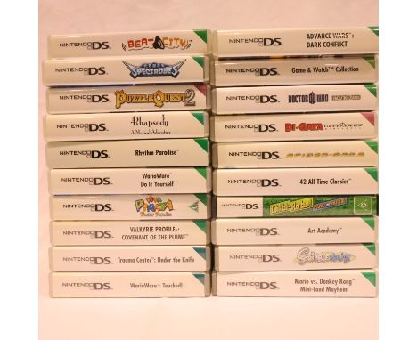 Twenty Nintendo DS games, all cartridges present. P&amp;P Group 3 (£25+VAT for the first lot and £5+VAT for subsequent lots) 