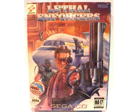 Lethal Enforcers Gun and Game for Mega CD boxed.  P&amp;P Group 2 (£18+VAT for the first lot and £3+VAT for subsequent lots) 