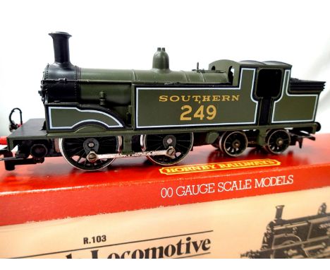 Hornby R 103 Class M7, 0.4.4.T, Southern Green, 249.In excellent condition, slight corrosion on coupling rods crew fitted. P&