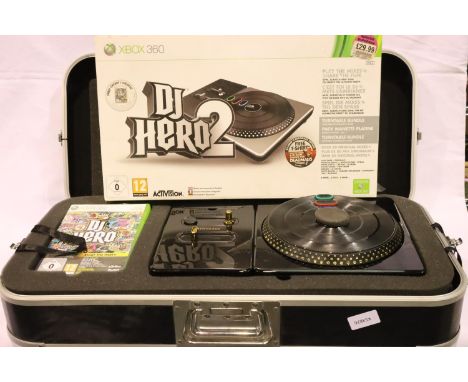Xbox 360 DJ Hero turntable in hard case with a boxed DJ Hero 2 turntable. P&amp;P Group 3 (£25+VAT for the first lot and £5+V