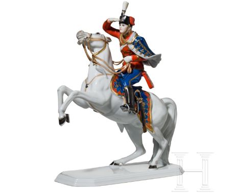 Gustav Oppel (1891 - 1978) - Leib-Gardehusar, Porzellanmanufaktur Rosenthal, 1931 Porzellan, farbig gefasst und Goldstaffage.