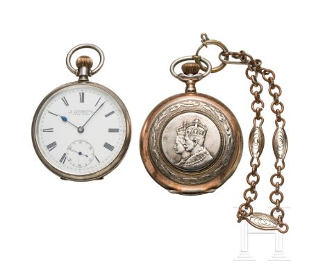 Taschenuhr "Zur Erinnerung an den Pierbau Swakopmund 1904-5" Weißes Zifferblatt mit schwarzen römischen Idizes und Aufschrift
