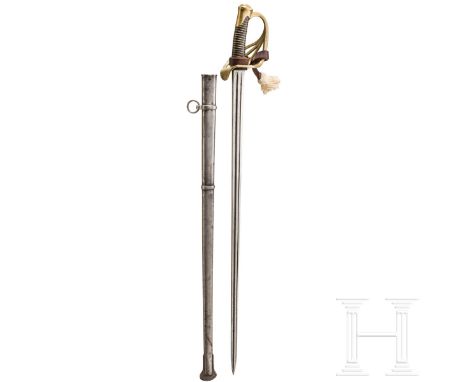 Pallasch M 1854 für Mannschaften der Dragoner, verwendet im preußischen Kürassier-Regiment Nr. 3 Nummerngleich. Kräftige, bei