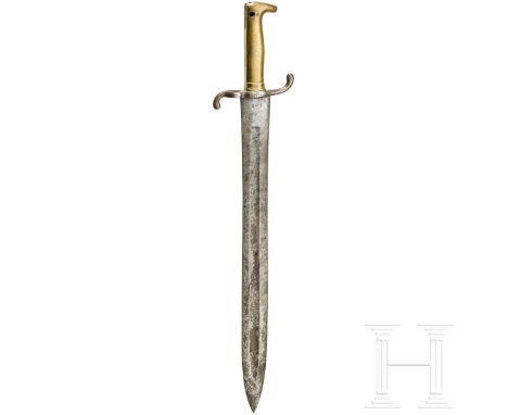 Pionier-Faschinenmesser M 71, Württemberg Zweischneidige Klinge (fleckig, stellenweise narbig), an der Wurzel der Herstellers