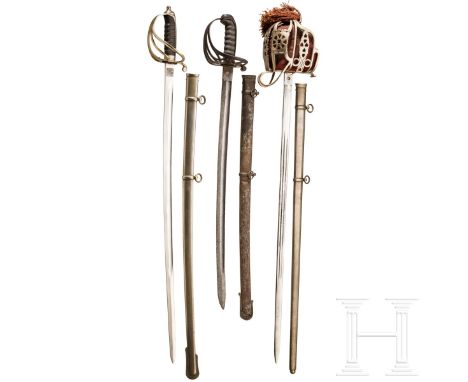 Drei Blankwaffen, Großbritannien, 19./20. Jhdt. Säbel M 1827 für Angehörige der "Ceylon Rifles" mit kräftiger, leicht gekrümm
