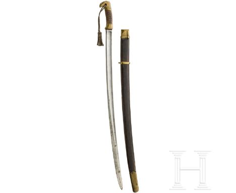 Kosaken-Schaschka M 1881 für Mannschaften, Russland, datiert 1889 Beidseitig gekehlte Rückenklinge (geschärft, etwas fleckig)