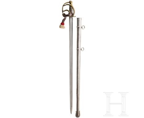 Pallasch M 1819, "Russische Form", für Mannschaften der Kürassiere Kräftige, beidseitig doppelt gekehlte Rückenklinge (leicht