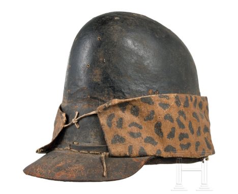 Kaskett M 1791 für Füsiliere Steifer, schwarz lackierter Filzkorpus mit Lederschirm (Druckstellen, berieben), umlaufender wac