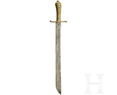 Infanterie-Faschinenmesser M 1830 ("Bayerischer Jägersäbel") Kräftige Keilklinge (fleckig, Spitze rostig, Schneide schartig) 