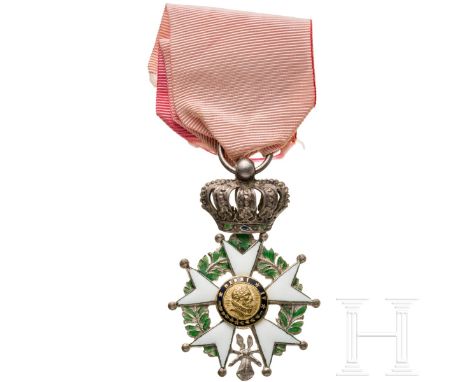 'Orden der Ehrenlegion (Légion d''honneur) - Ritterkreuz 4. Modell (1815 - 1830) Silberguss, beidseitig farbig emailliert (kl